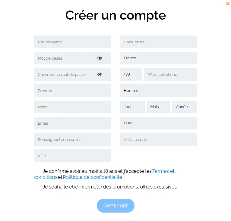 Processus d'inscription GoldenBet Casino