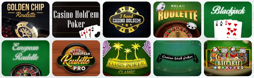 Jeux de table au GoldenBet Casino